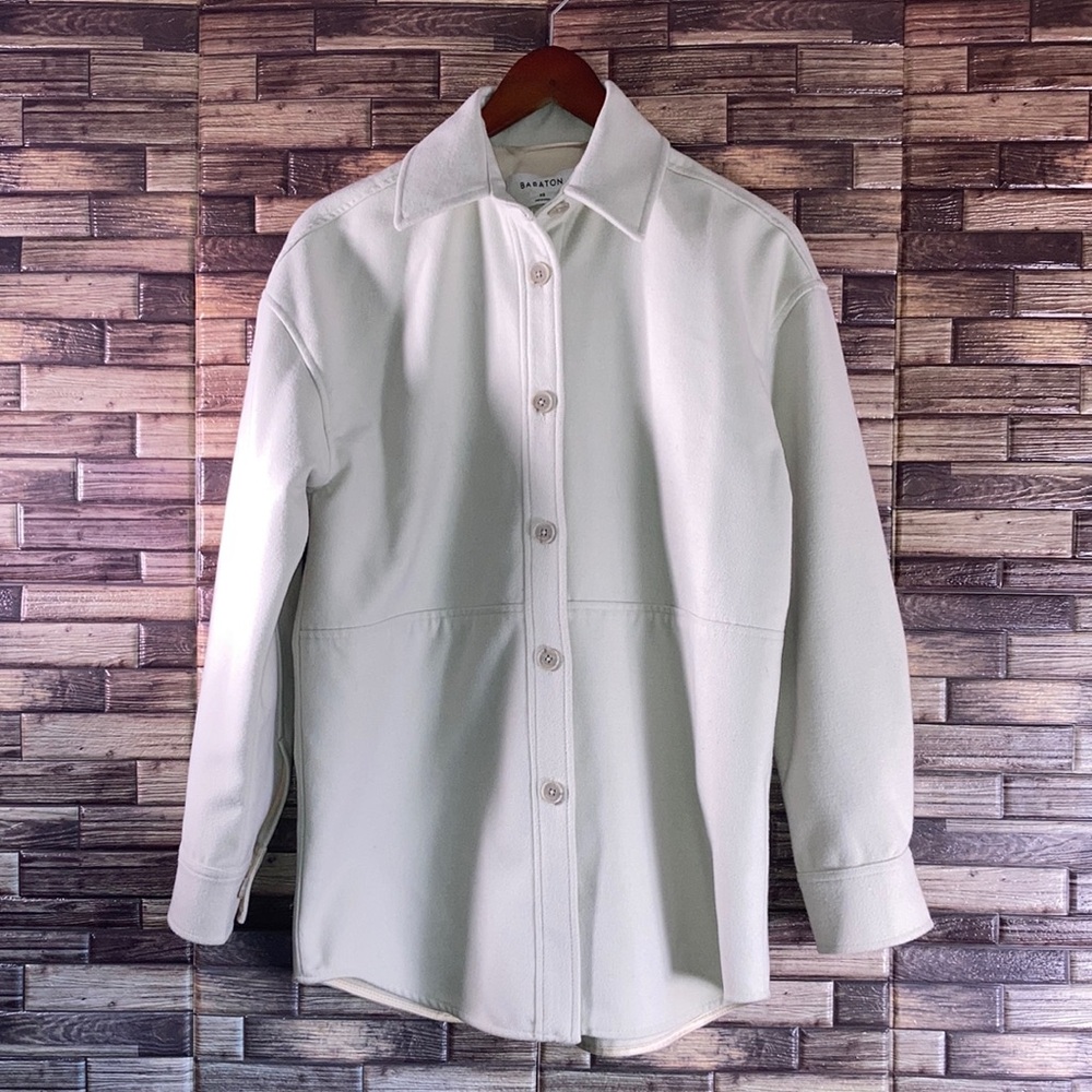 ARITZIA BABATON Pelli Ivory Shirt Jacket XS EUC